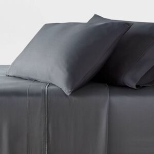Open Box - Threshold -  320TC Satin 4-Piece Sheet Set Cooling So Gray